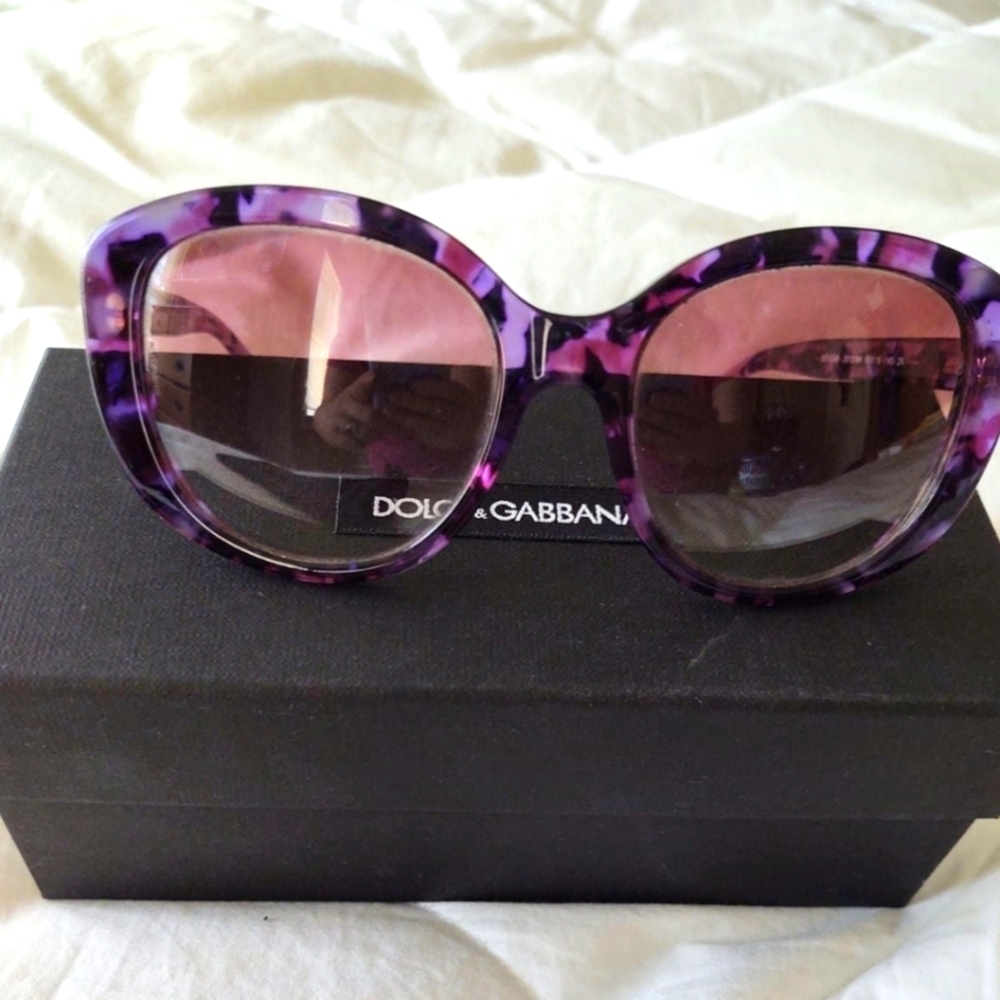 Dolce & Gabbana and Sunglasses Purple Large Rimmed